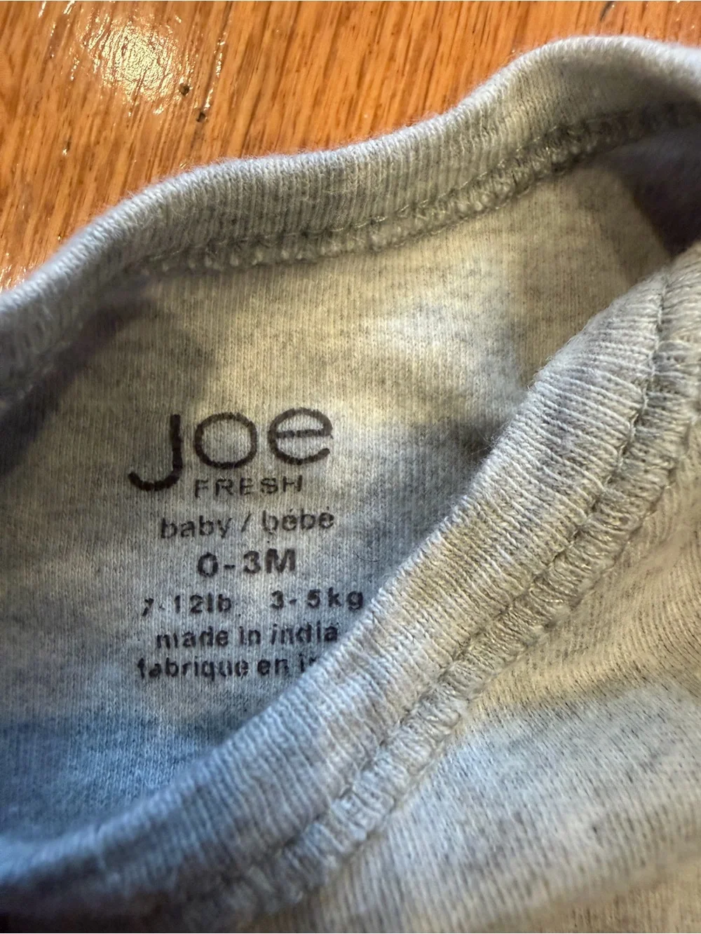 Joe Fresh Grey Whale Graphic Baby Bodysuit 0-3 Months